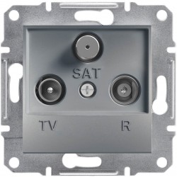 Розетка TV - R - SAT проходная ASFORA сталь EPH3500362
